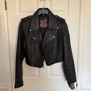 Flying Bikes Oakwood New York Chapter Black Leather Jacket
